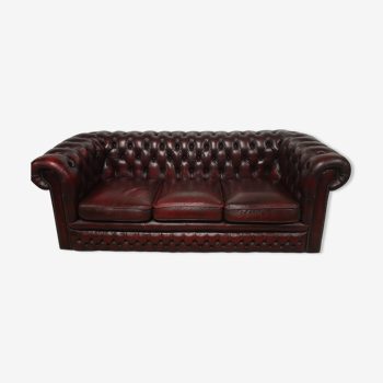 Sofa chesterfield burgundy leather