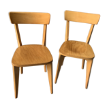 Pair of vintage 70's chairs with compass feet
