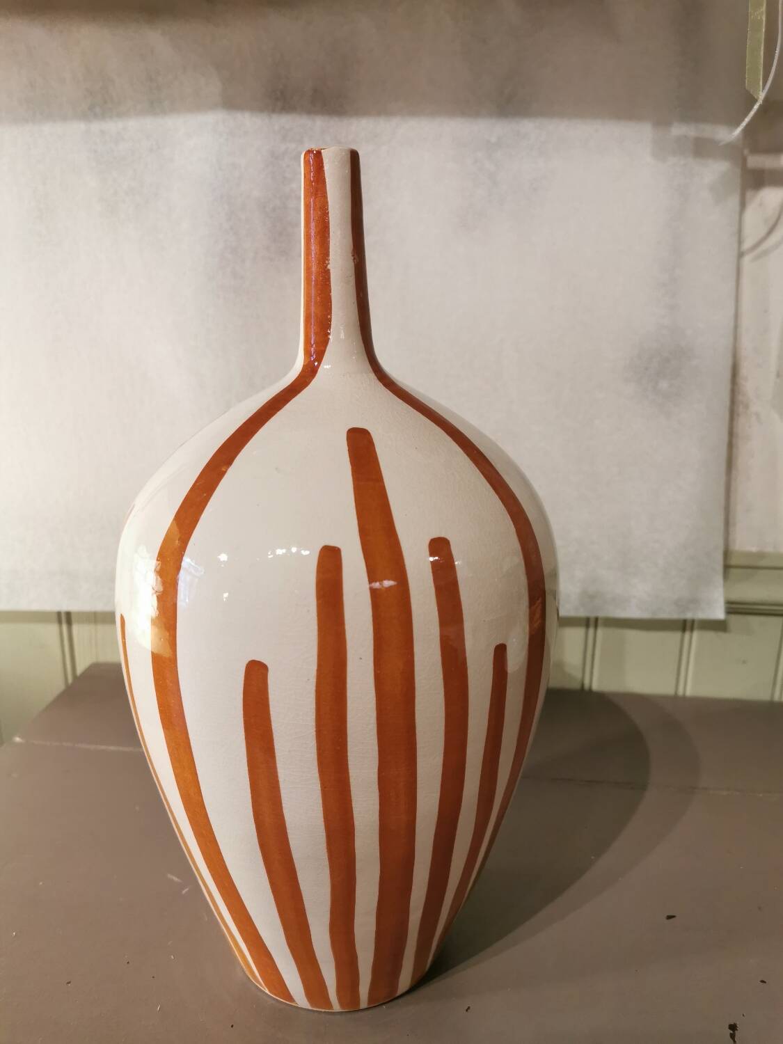 Moroccan striped ceramic vase