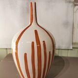 Moroccan striped ceramic vase