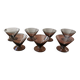 Lot de 7 coupes art déco verre fumé