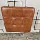 Ottoman chest pouf 1960 leather on vintage casters