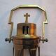 Art Deco religious object, Old procession lantern, glass and gilded brass