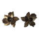 Set of 2 vintage brass flower candle holders NIJHOF Holland