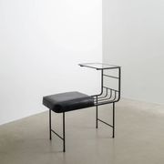 Black French Mid CenturyConsole Bench Table by Mathieu Matégot , 1950s