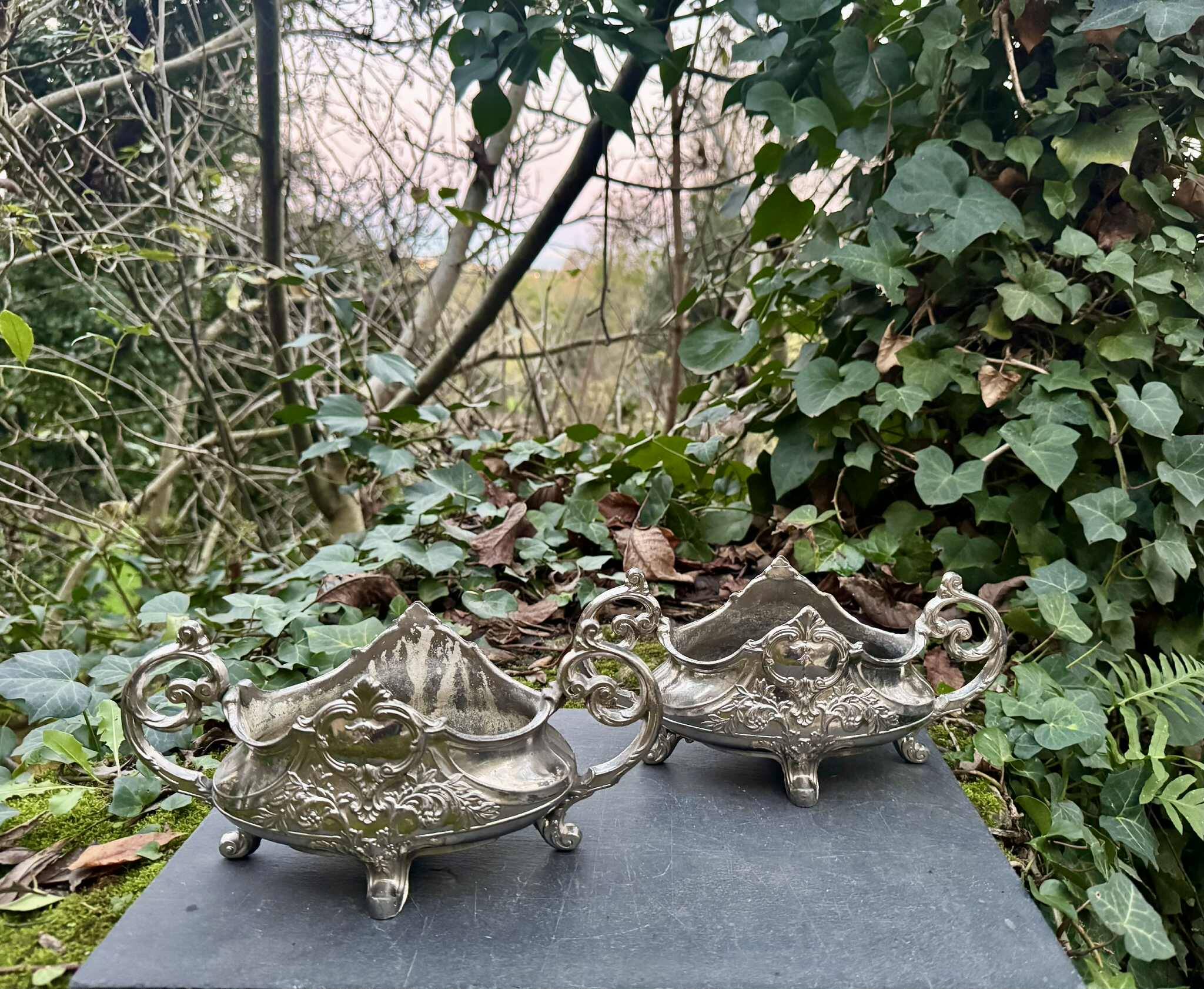 Pair of silver planters from the Napoleon III era