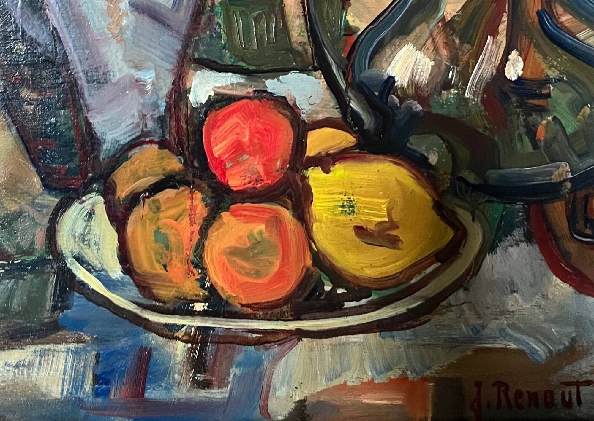 HST painting Jean RENAUT (1905-1979) "Still life with oranges and lemons" frame