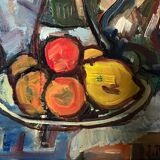 HST painting Jean RENAUT (1905-1979) "Still life with oranges and lemons" frame