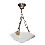 Charming white Art Deco alabaster pendant, 1940s