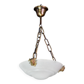 Charming white Art Deco alabaster pendant, 1940s