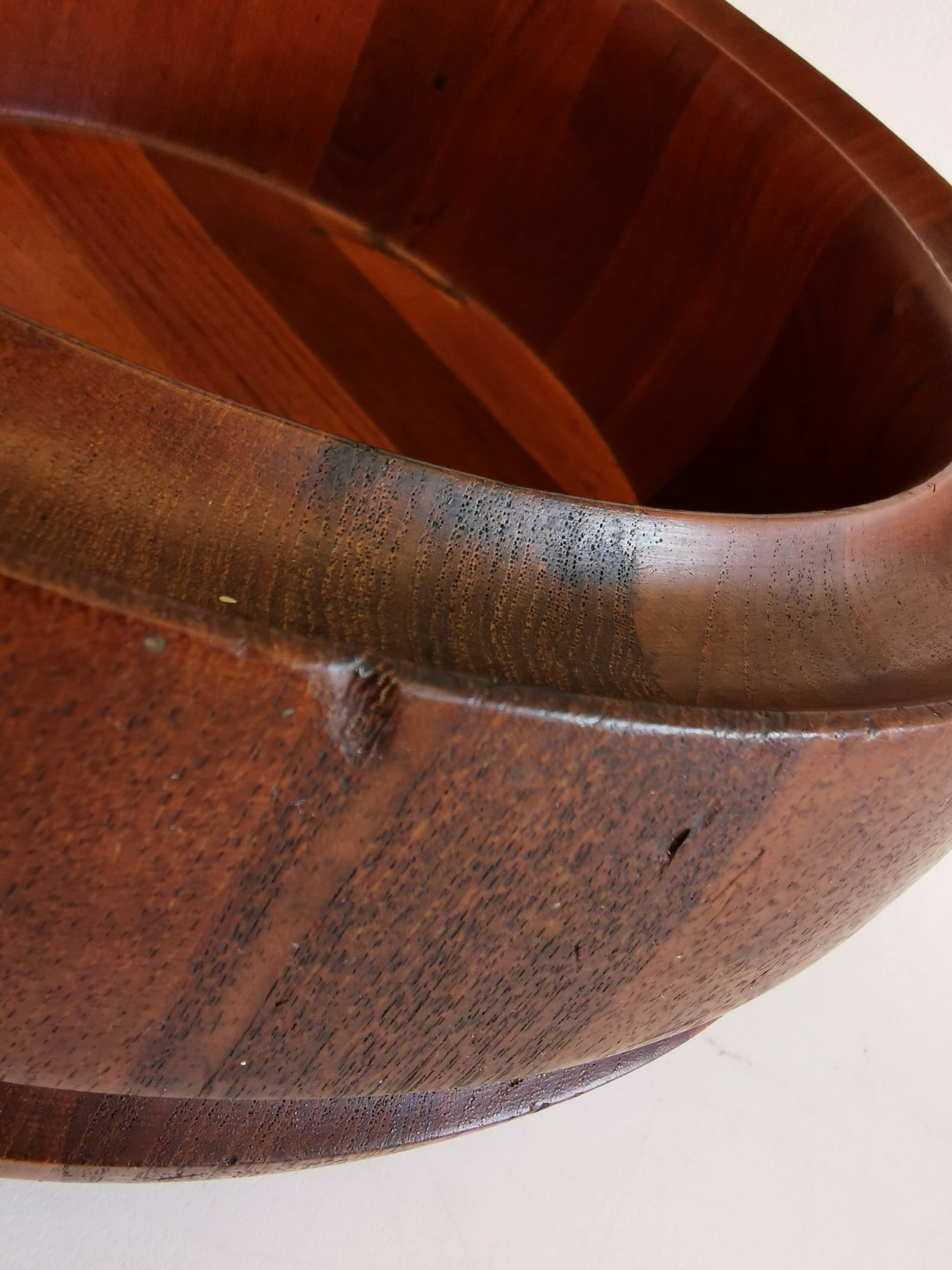 Huge Danish-designed bowl in solid teak.