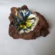 Vintage enamelled lava stone trinket bowl 70