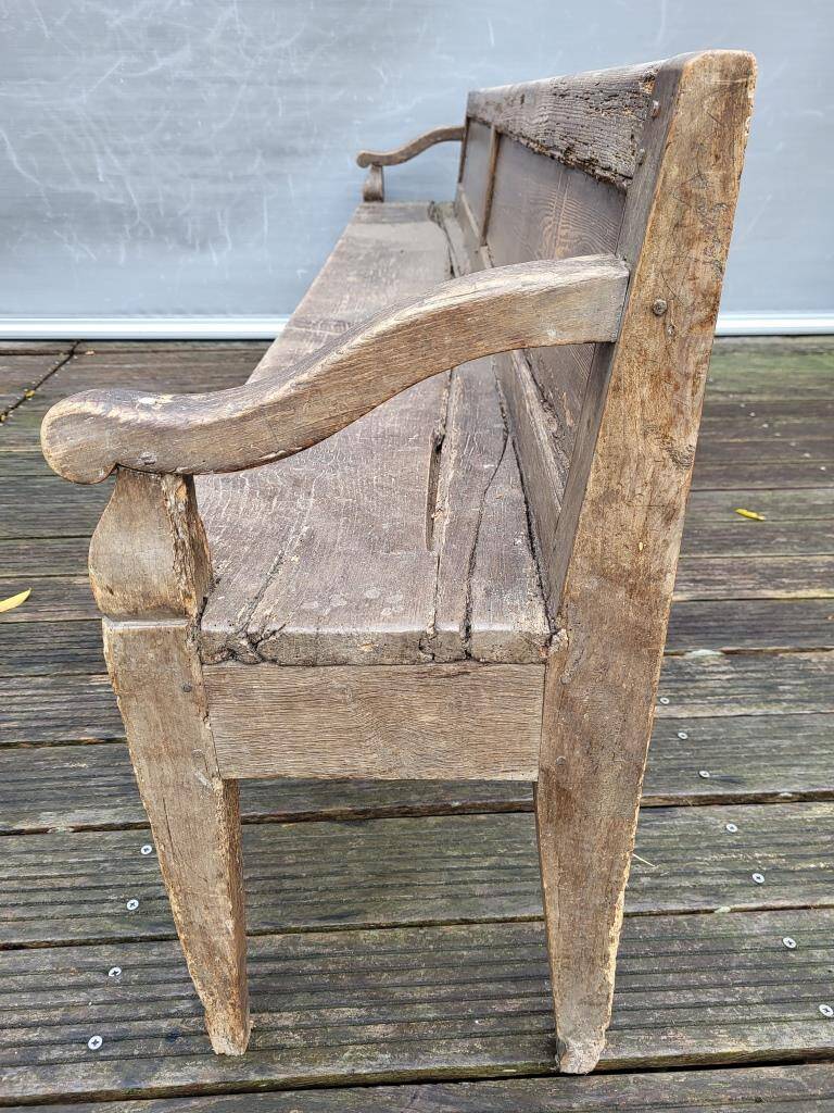 19th-century church pew, 245 cm long