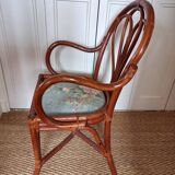 Fauteuil en rotin des années 70