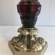 Attributable to Cristal & Bronze Paris. Important lamp in red crystal and chiselled bronze.