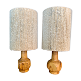 Pair of wooden lamps