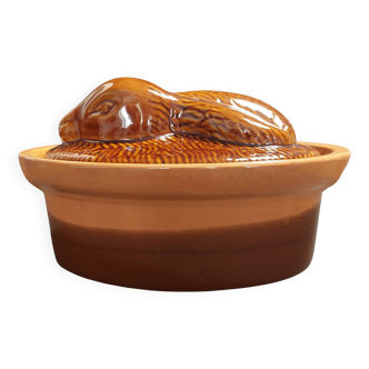 La Bourguignonne ceramic rabbit terrine, 20th century