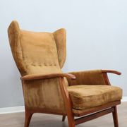 1950s Camea Italian reclining armchairs dralon velvet, set of 2