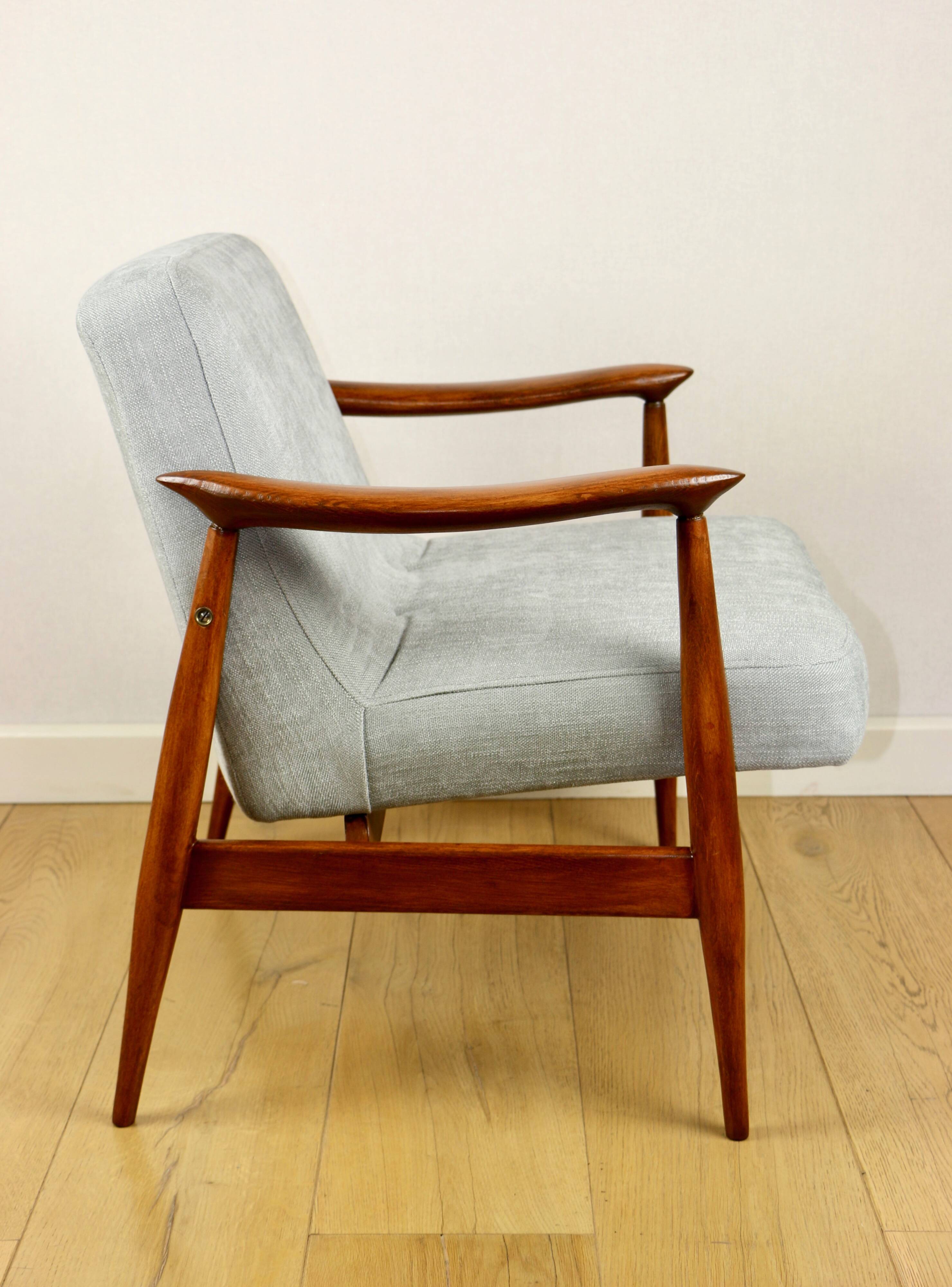 Light Blue GFM63 Lounge Chair by J. Kedziorek, 1970s