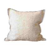 Housse de coussin artisanale en coton recyclé tissé main