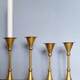 Set of 4 massive brass candlestick vintage