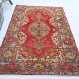 Anatolian handmade vintage rug,122x214cm