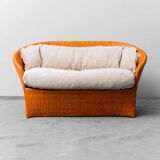 Divano 2 posti intrecciato di tito angoli anni ’90 vintage modernariato