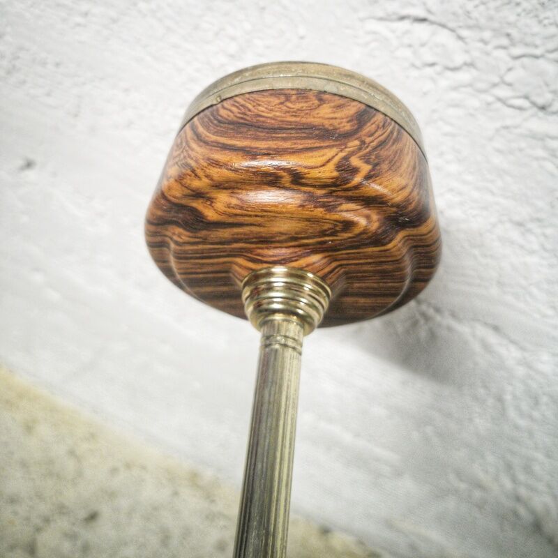 Ashtray on foot metal wood effect