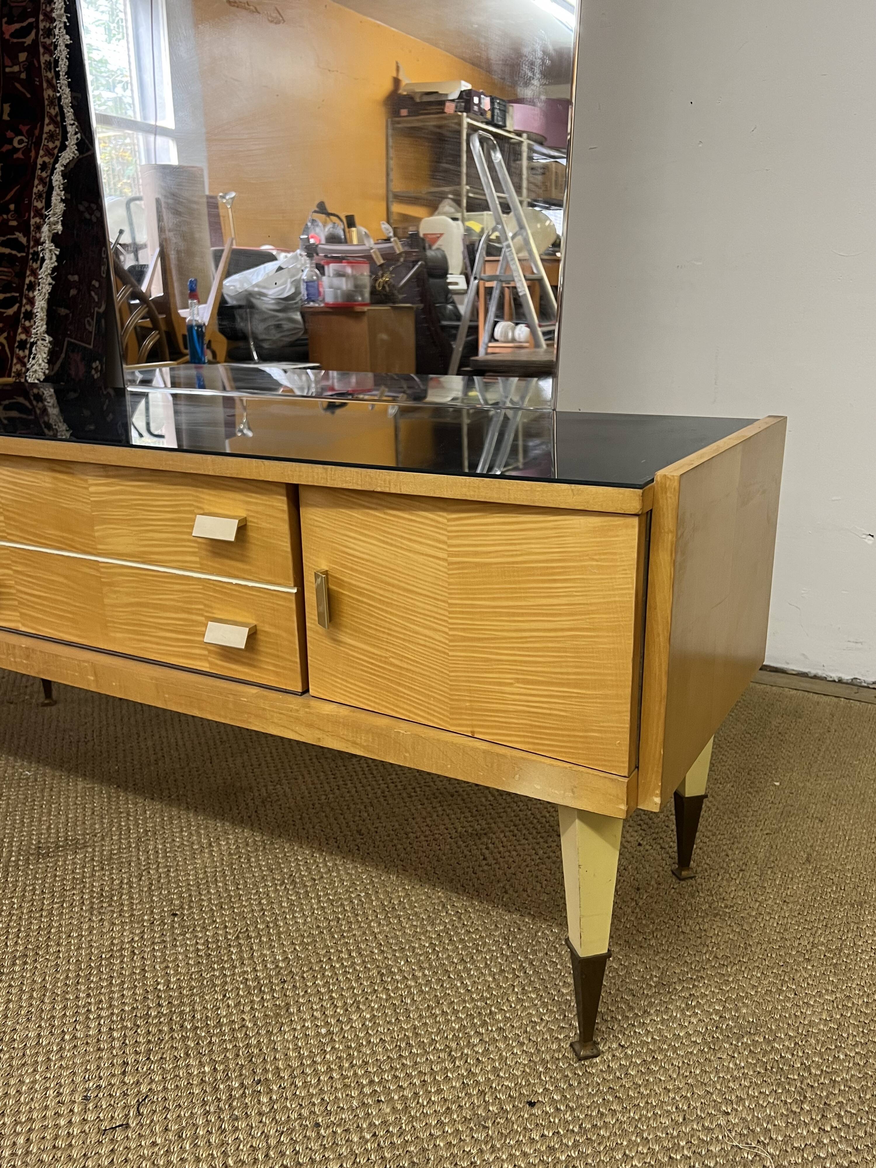 Vintage dressing table from the 50s in birch wood