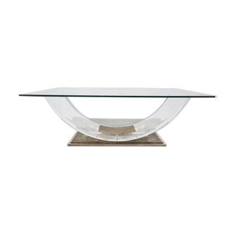 Lucite arch coffee table by Belgochrom