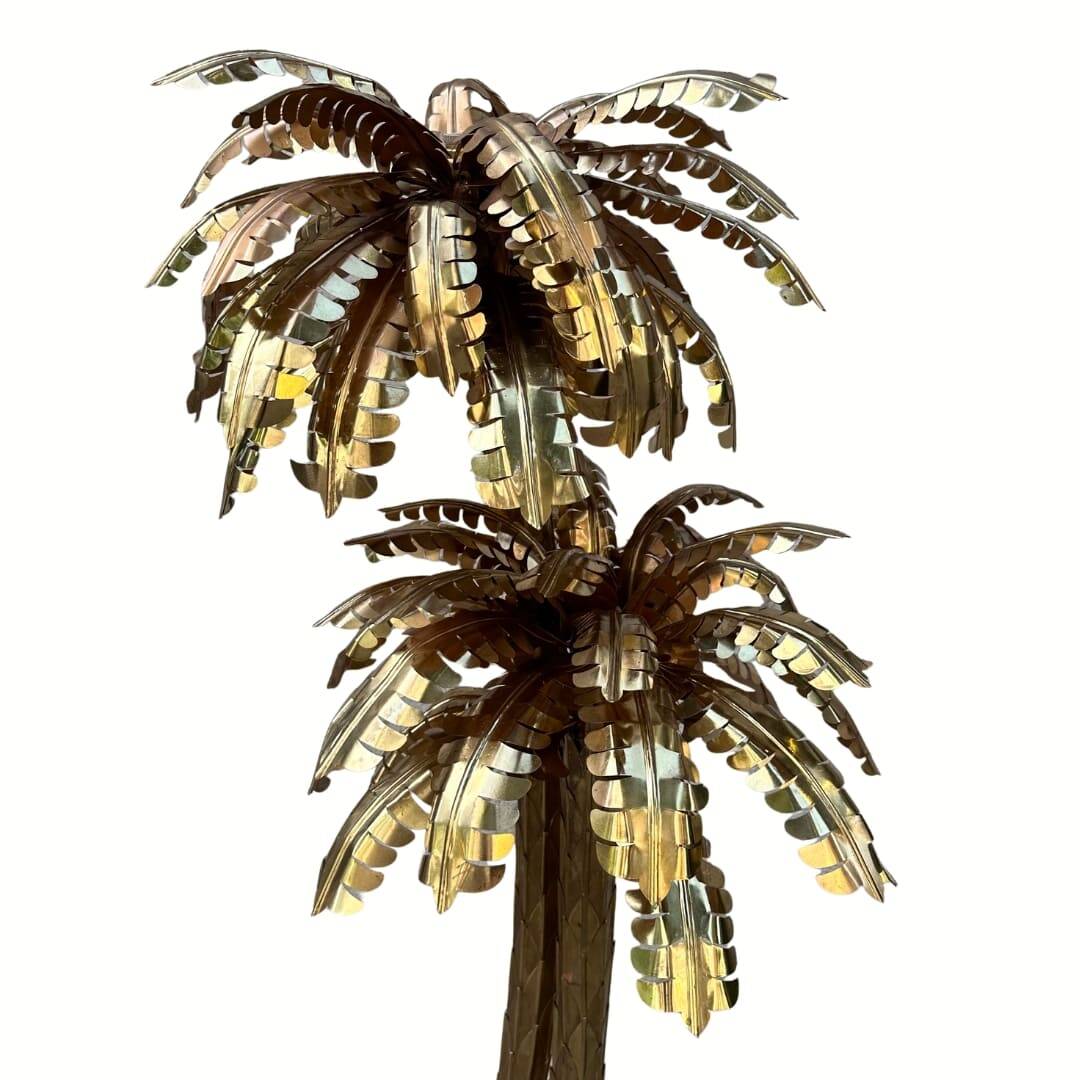 "Palm Trees" floor lamp, Christian Techoueyres for Maison Jansen, gilded brass, 1970s – France