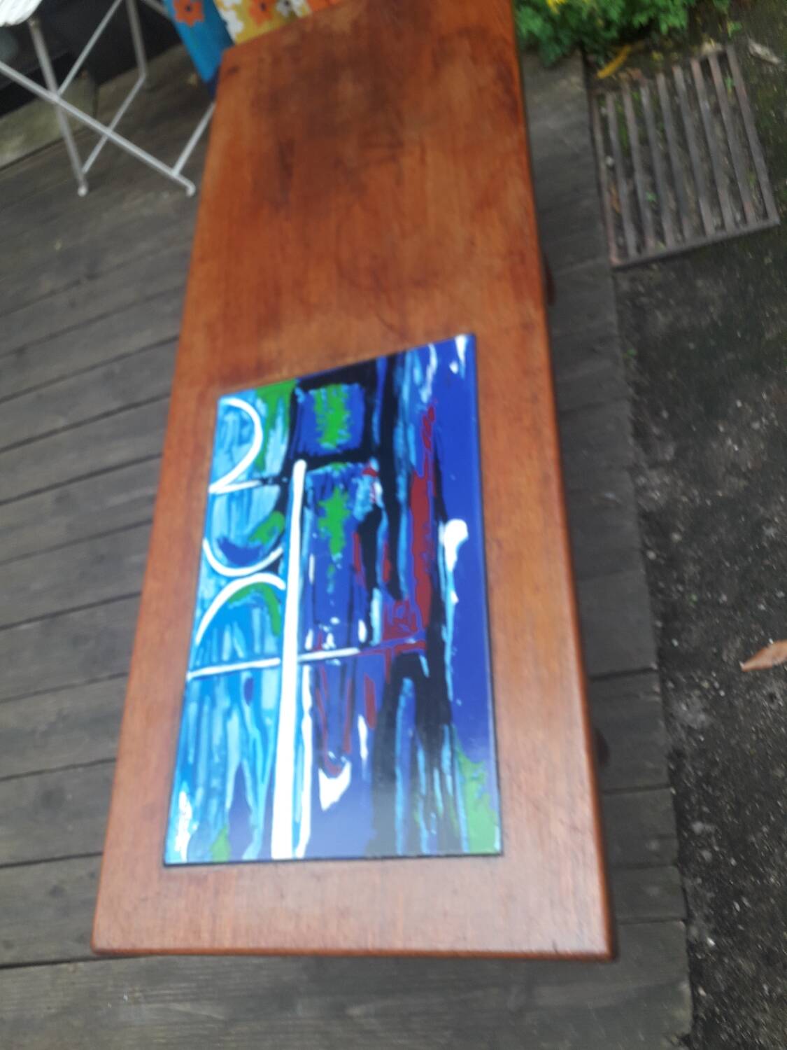 Scandinavian coffee table, Touraine enamels