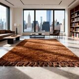 Moroccan rug in cognac brown wool 150/250cm