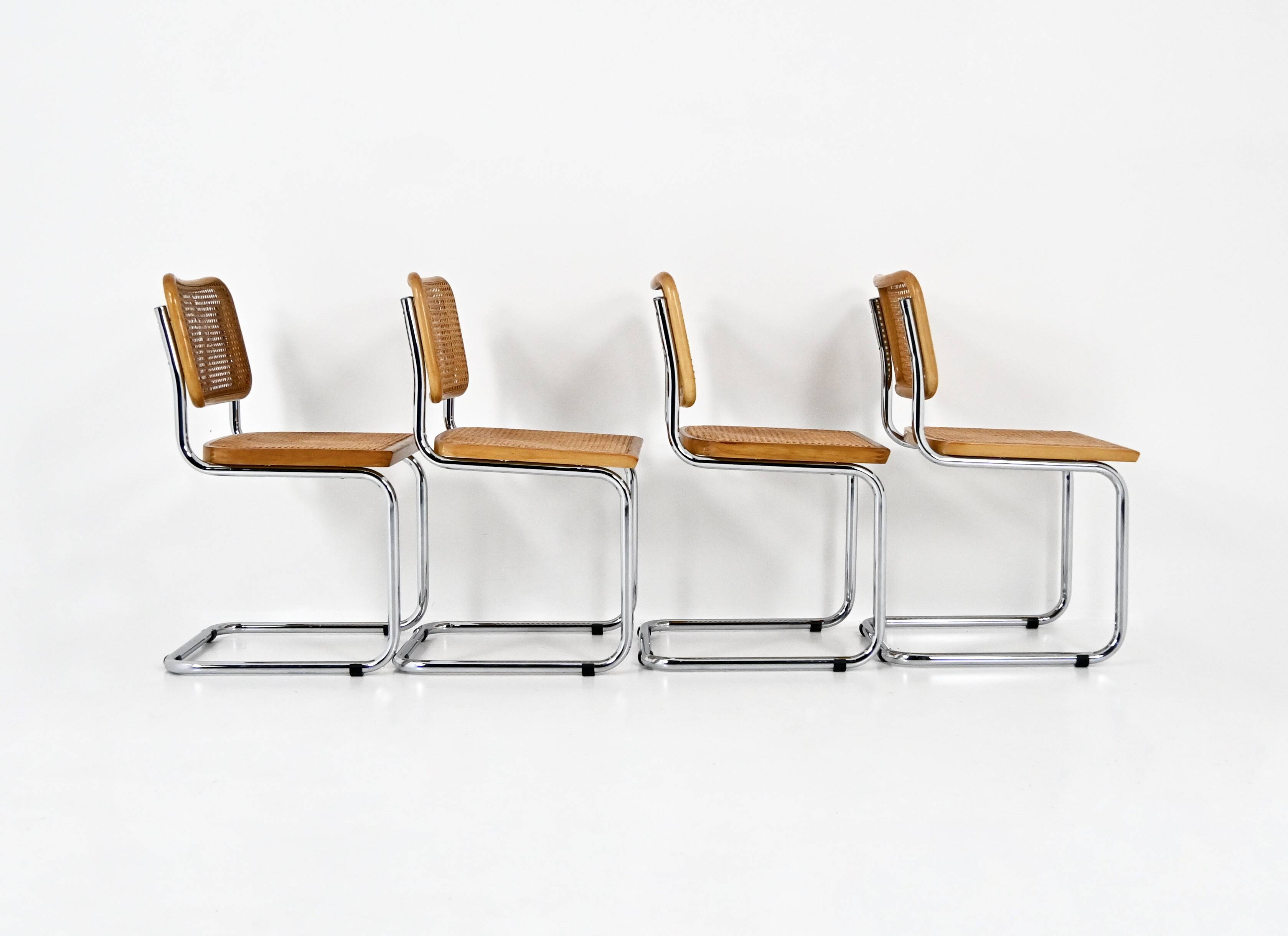 Set of 4 Dining Chairs Style B32 by Marcel Breuer