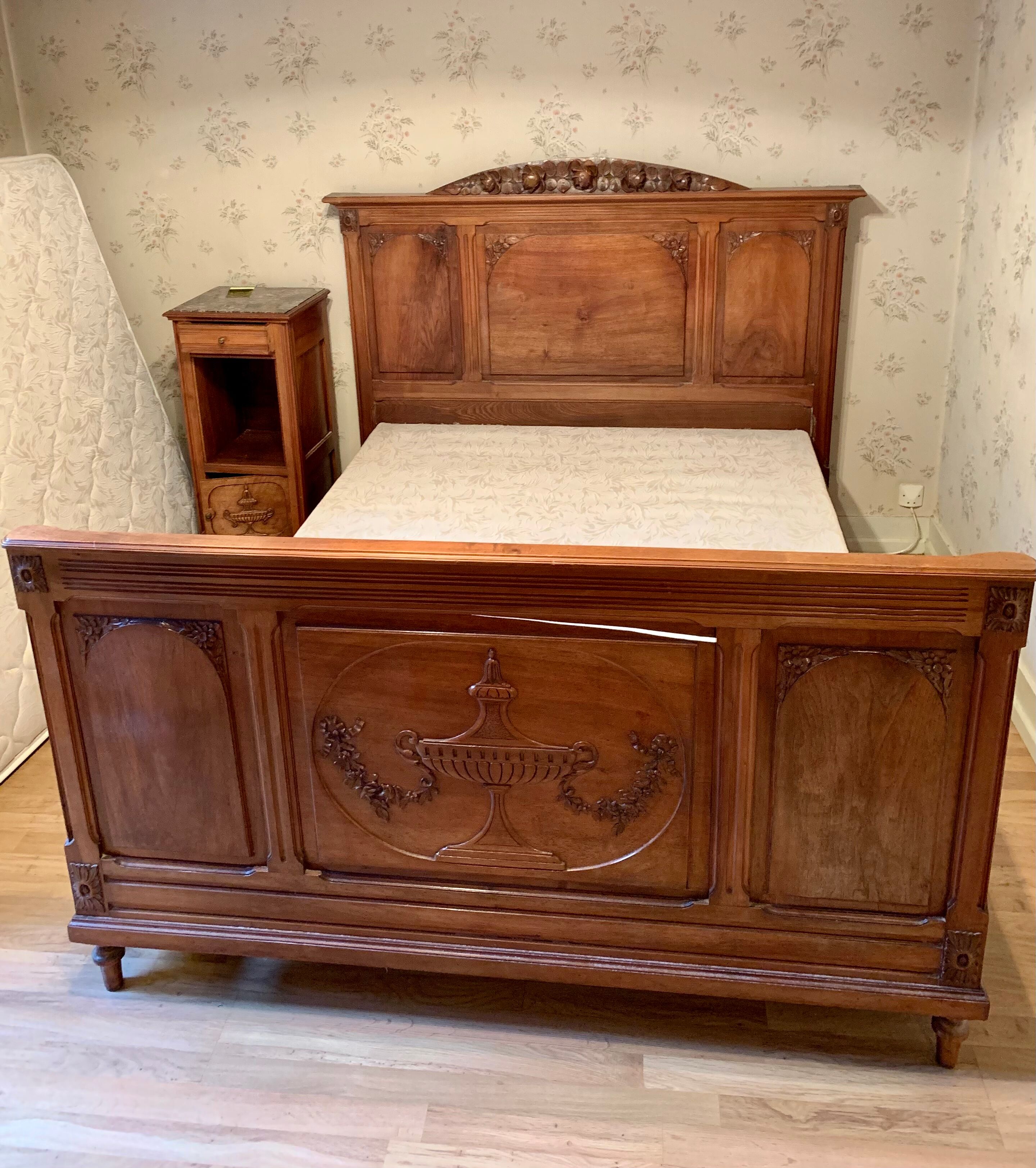 Old walnut bed