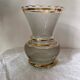 Vase en verre granité blanc, liseré doré, années 50