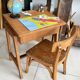 School desk and chair set stamped Baumann