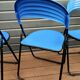 Set of 4 folding metal and plastic chairs