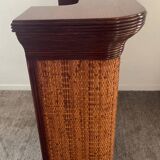 Vintage wooden and rattan counter bar