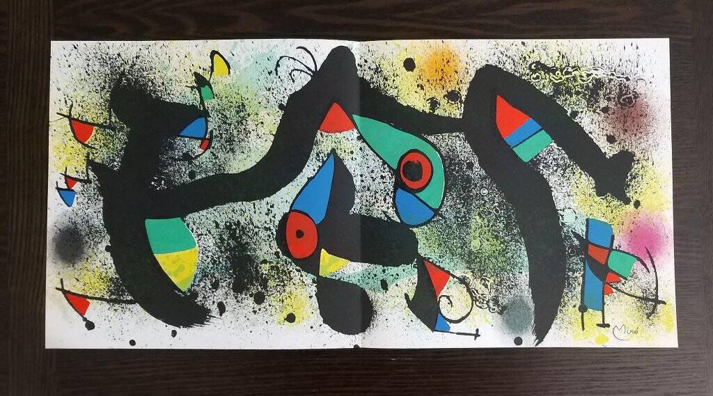 Joan Miró, “Surrealist Birds”. Vintage Litho 70s