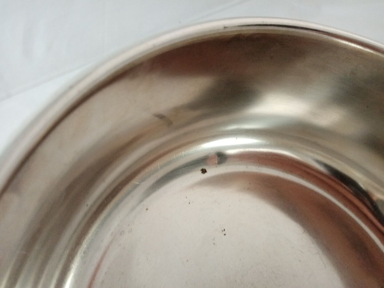 Old hollow plate silver metal handles shells