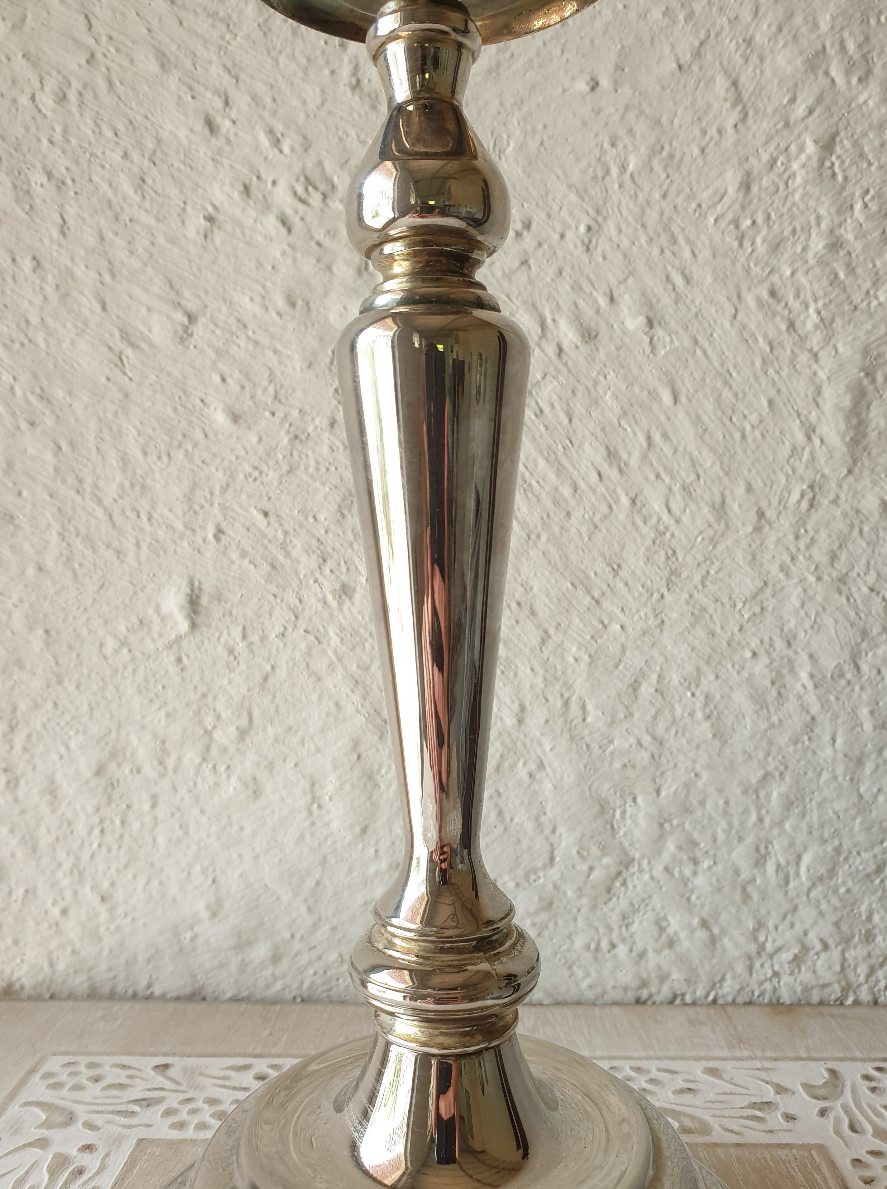 Beautiful pair of vintage metal candle holders