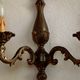 Pair of French vintage bronze traditional  art nouveau double wall lights