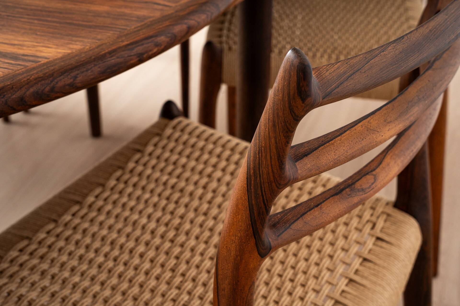 Niels Otto Møller Model 15 Dining Table with Six Model 78 Chairs, J.L. Møll