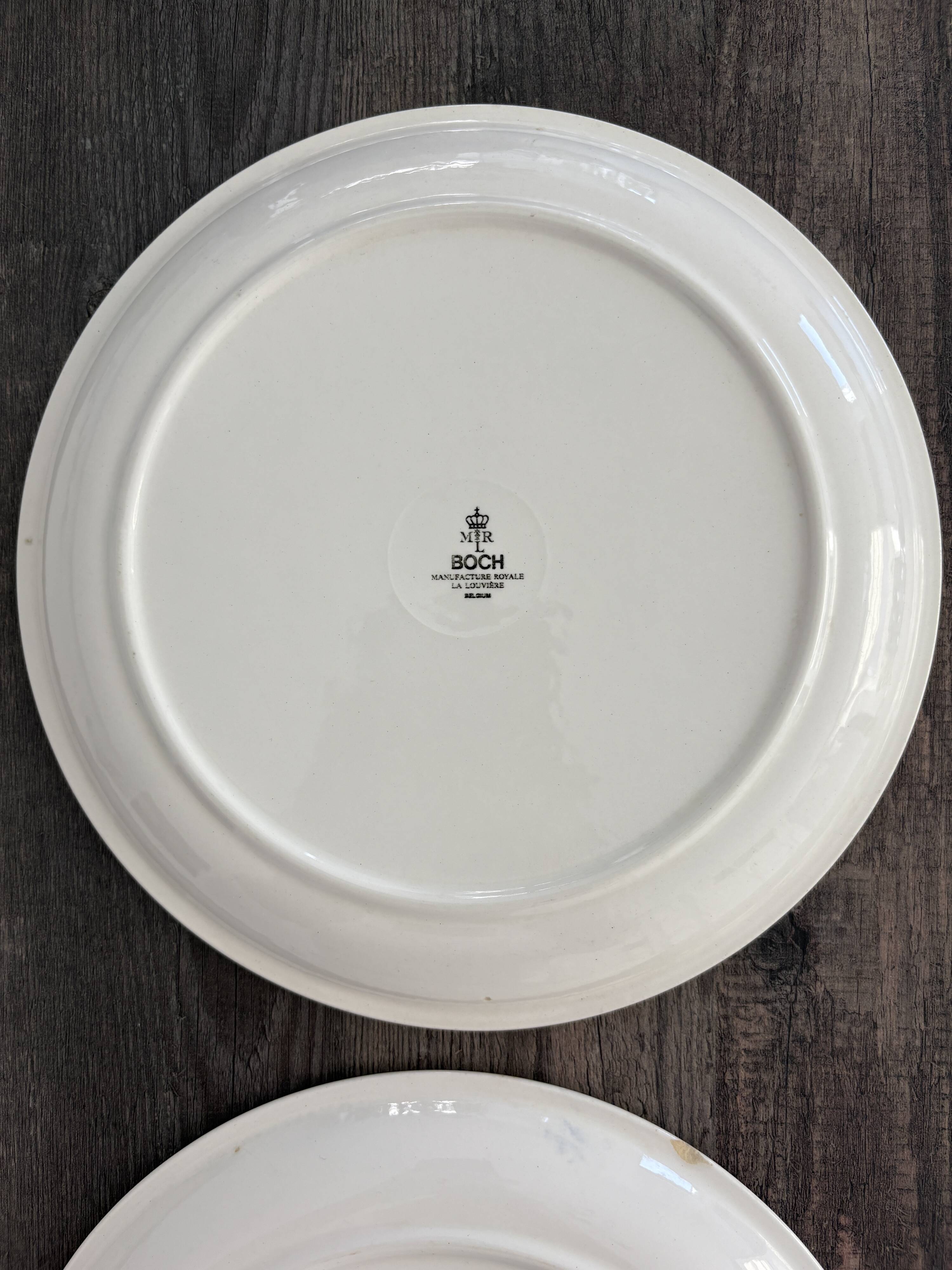 4 Delft Boch dinner plates