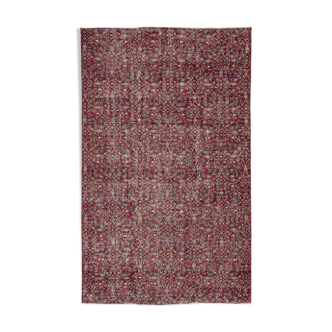 Tapis rouge turc vintage noué à la main 165 cm x 271 cm