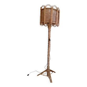 Rattan floor lamp