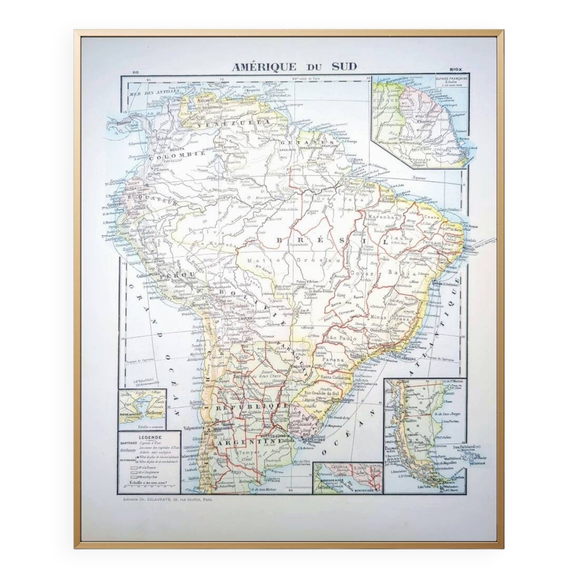 Printed in 1900, South America.
