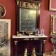 Console en acajou et dorure partielle de l'Empire italien avec miroir et plateau en marbre de Carrare, fin du XVIIIe siècle.