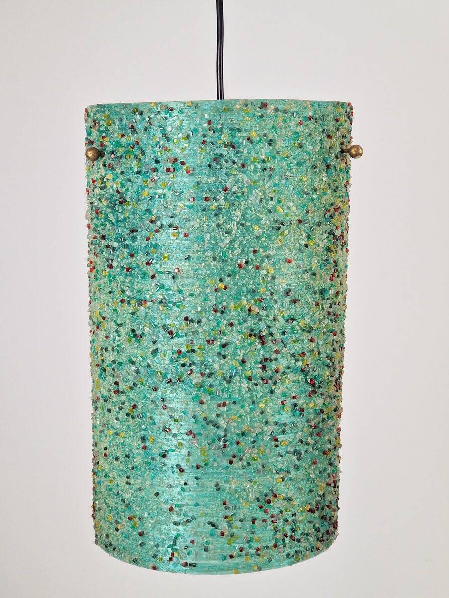 Green Polyester Sugar Tube Pendant Lamp by John and Sylvia Reid for Rotaflex, 1960s